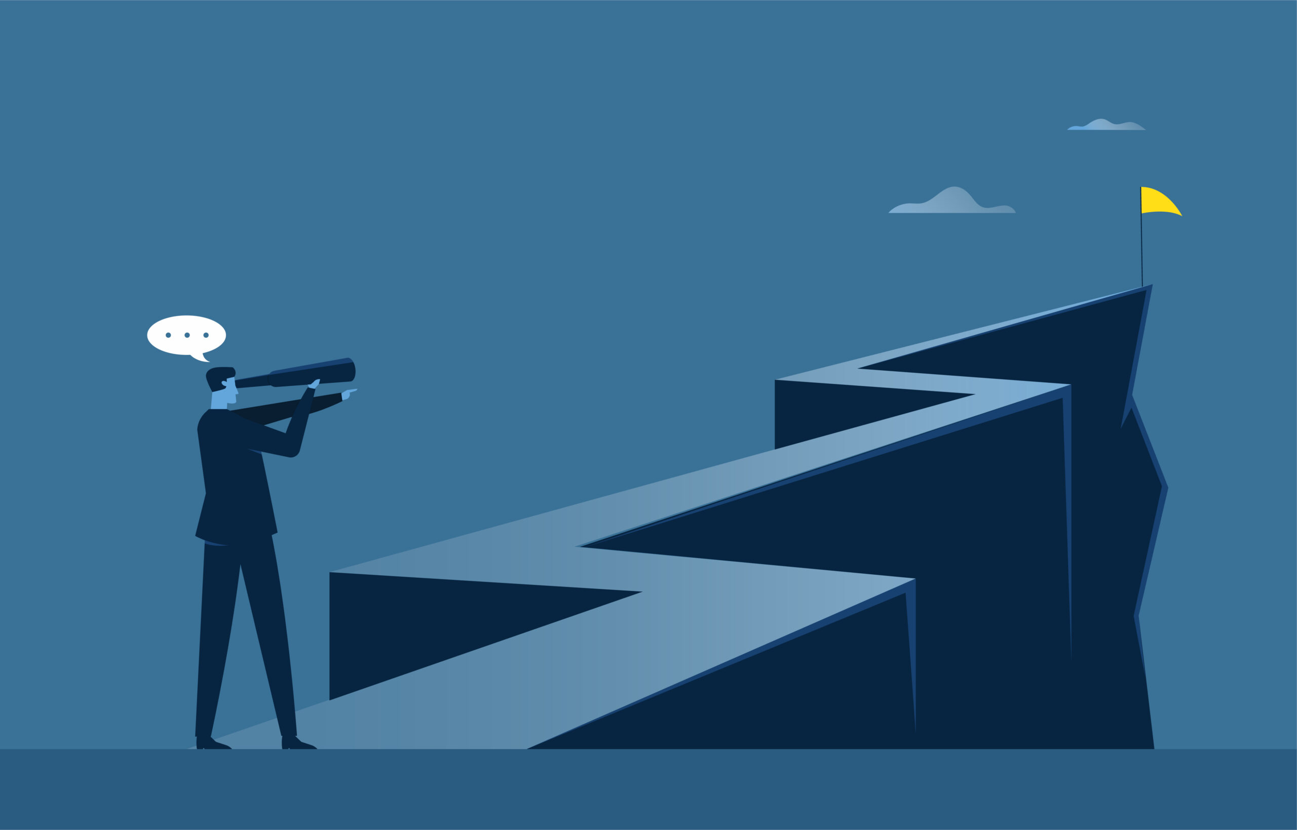 businessmen run their business with a visionary vision to work t